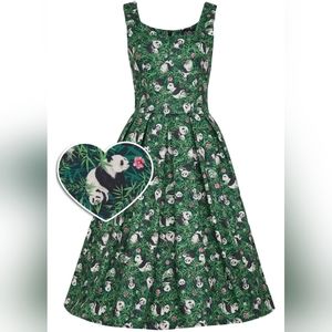 NWT Dolly and Dotty Amanda Panda & Bamboo Forest Print Swing Dress Size 16